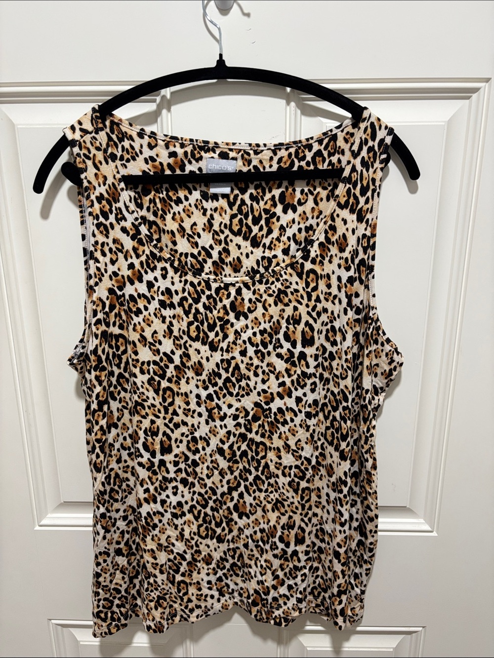 Chico's Leopard Print Tank Top - Tan, Black